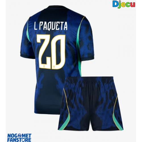 Brazil Lucas Paqueta #20 Gostujuci Dres za djecu SP 2026 Kratak Rukav (+ Kratke hlače)